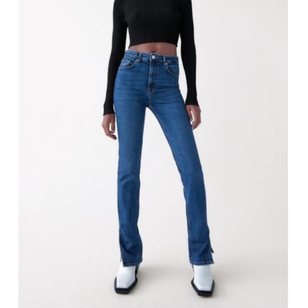 *SOLD* Zara Split Skinny Hi-Rise Jean, Navy Blue
